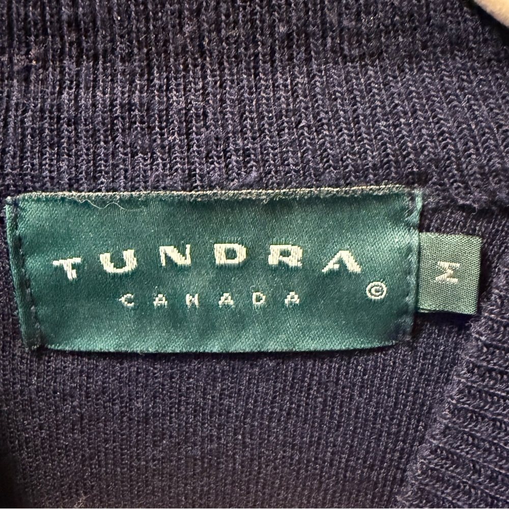 Tundra Canada Men’s 100% Merino Wool Mock Neck Sweater Navy Blue Quality M - Picture 5 of 6